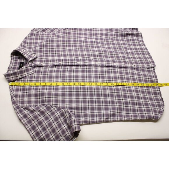 Vince Men's Waterfront Plaid Short Sleeve Shirt Button Down Dusty Sky Sz XL - Picture 8 of 9